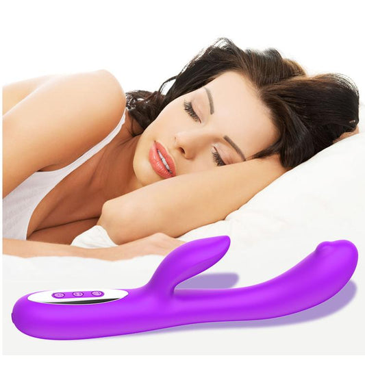 Image of a curved vibrator designed to stimulate the G-spot for heightened pleasure.