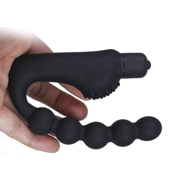 Image of a curved massager designed to target the prostate for intense pleasure.