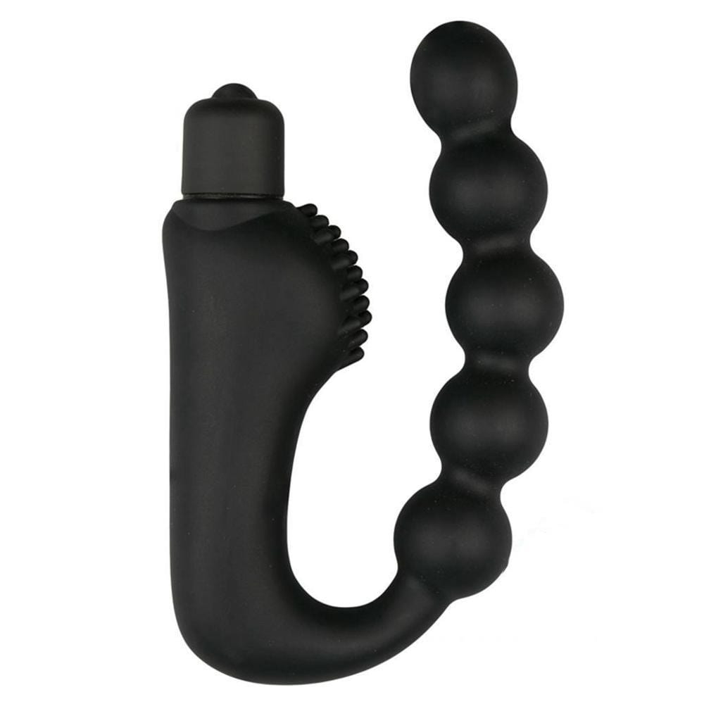 Image of a curved massager designed to target the prostate for intense pleasure.