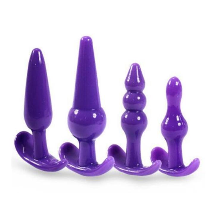 Image of a set of various sized butt plugs for exploring anal play.