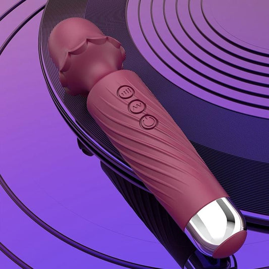 Image of a beautifully decorated wand for full-body massage and pleasure.