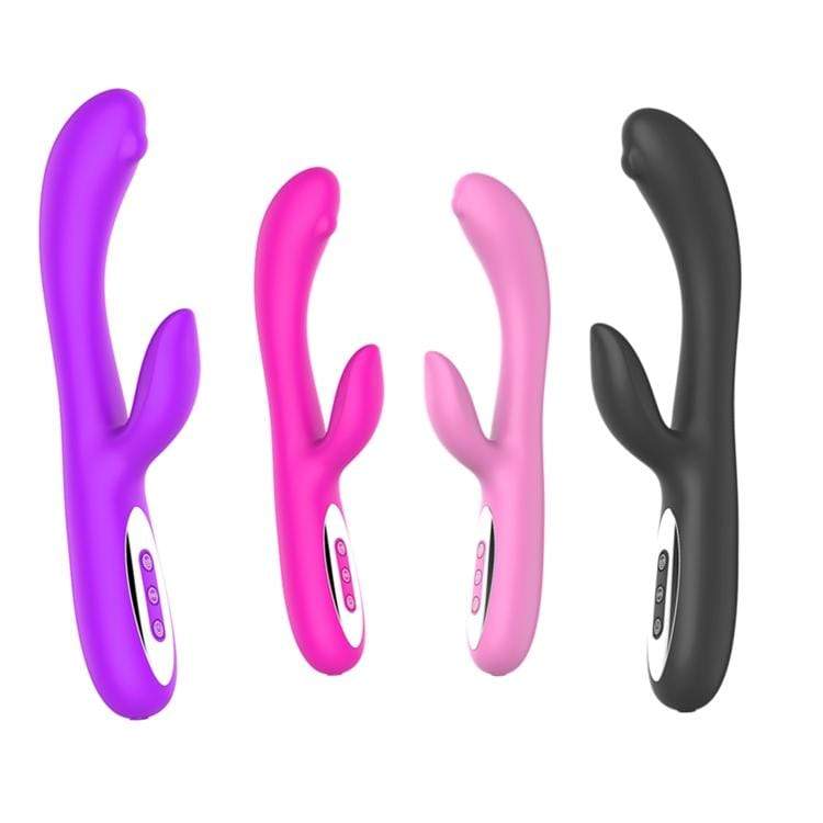 Image of a curved vibrator designed to stimulate the G-spot for heightened pleasure.